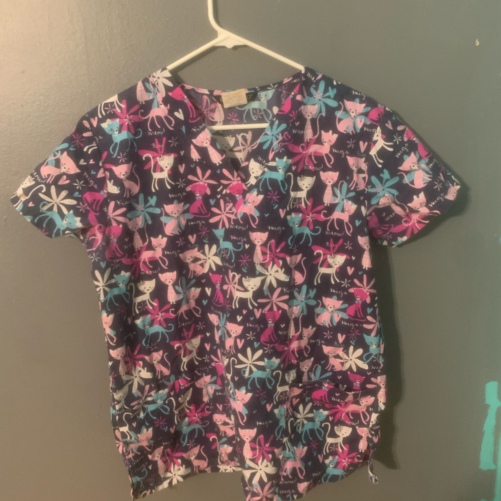 Cassandra O scrub top. Animal Print. Size small.